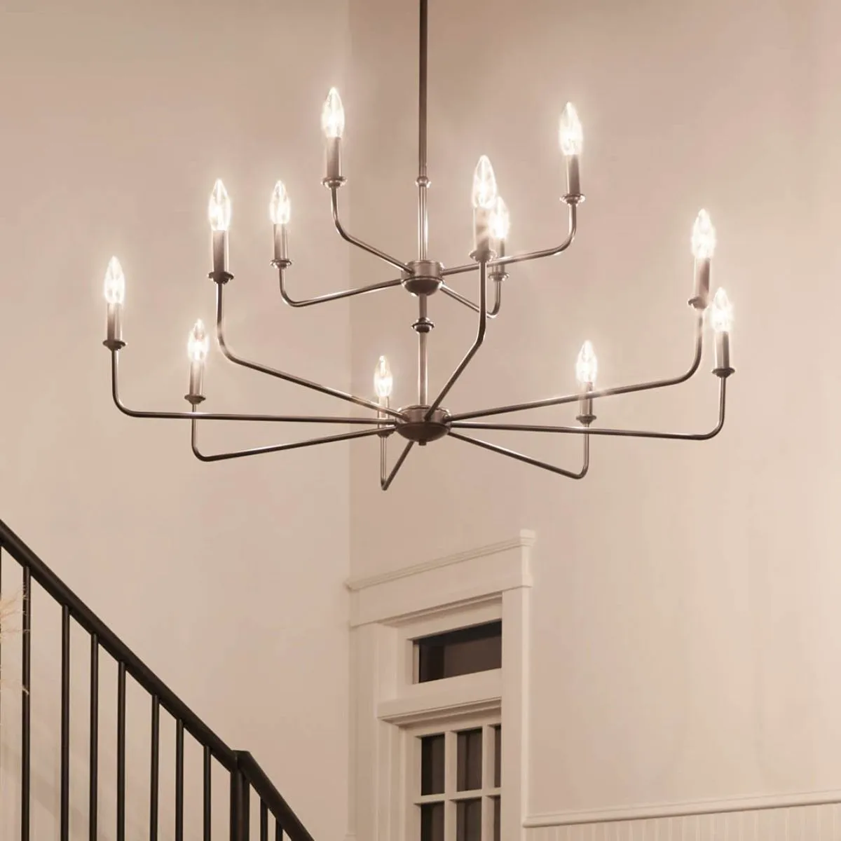 Pallas 43 in. 12 Lights Chandelier Black finish