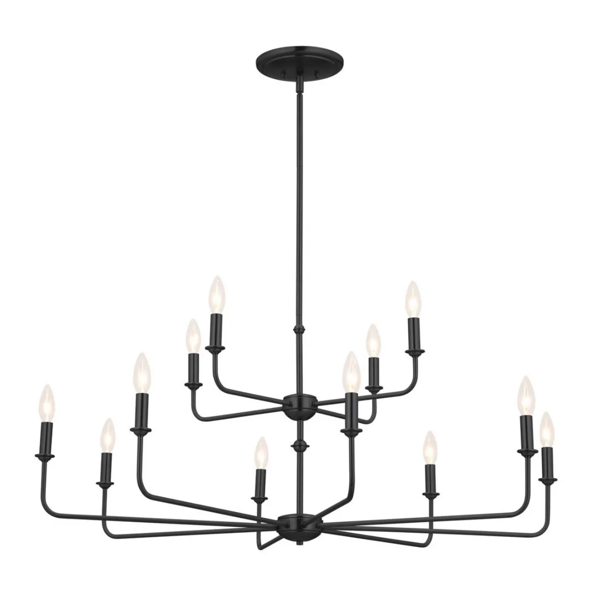 Pallas 43 in. 12 Lights Chandelier Black finish