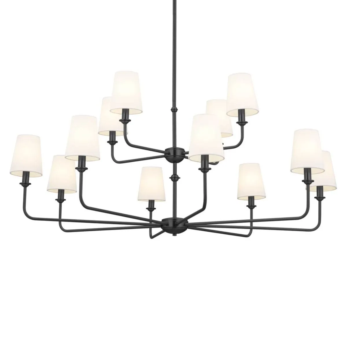 Pallas 43 in. 12 Lights Chandelier Black finish