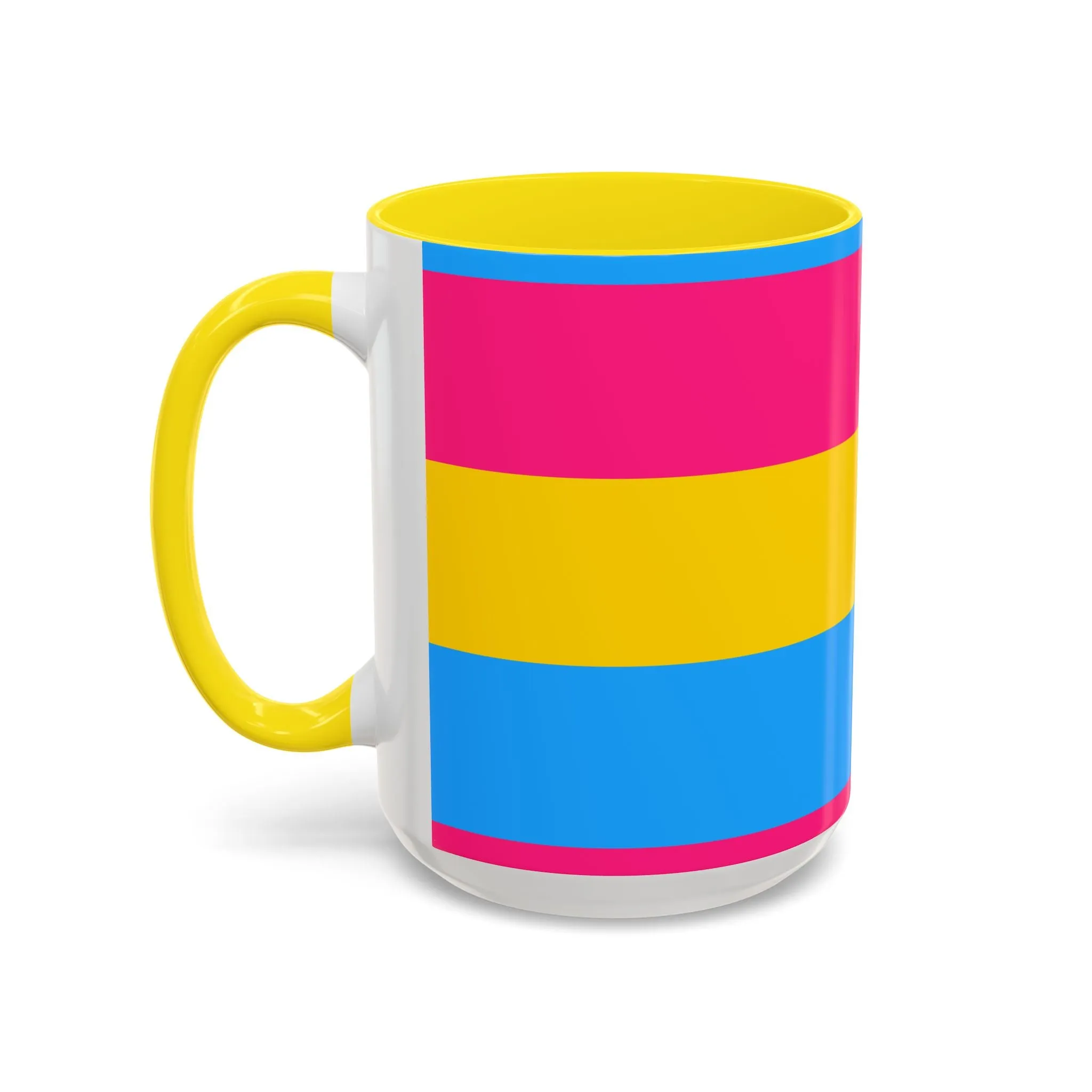 Pansexual Pride Colors Accent Coffee Mug - 11 & 15oz - Perfect for LGBTQ  Celebration