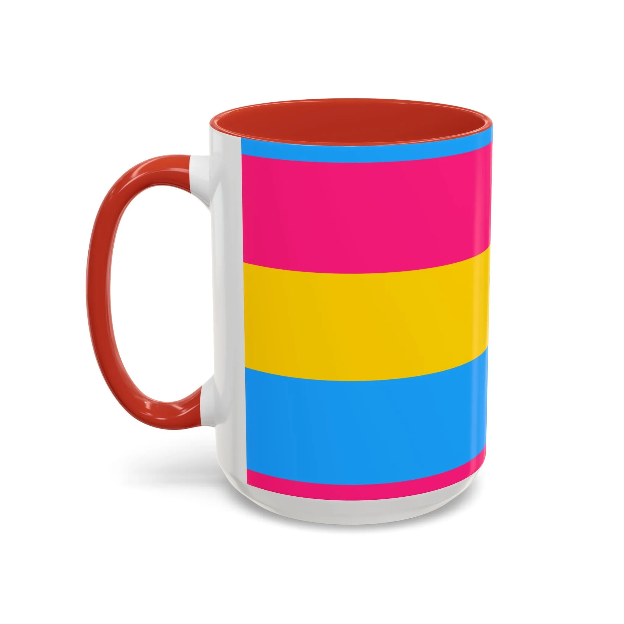 Pansexual Pride Colors Accent Coffee Mug - 11 & 15oz - Perfect for LGBTQ  Celebration