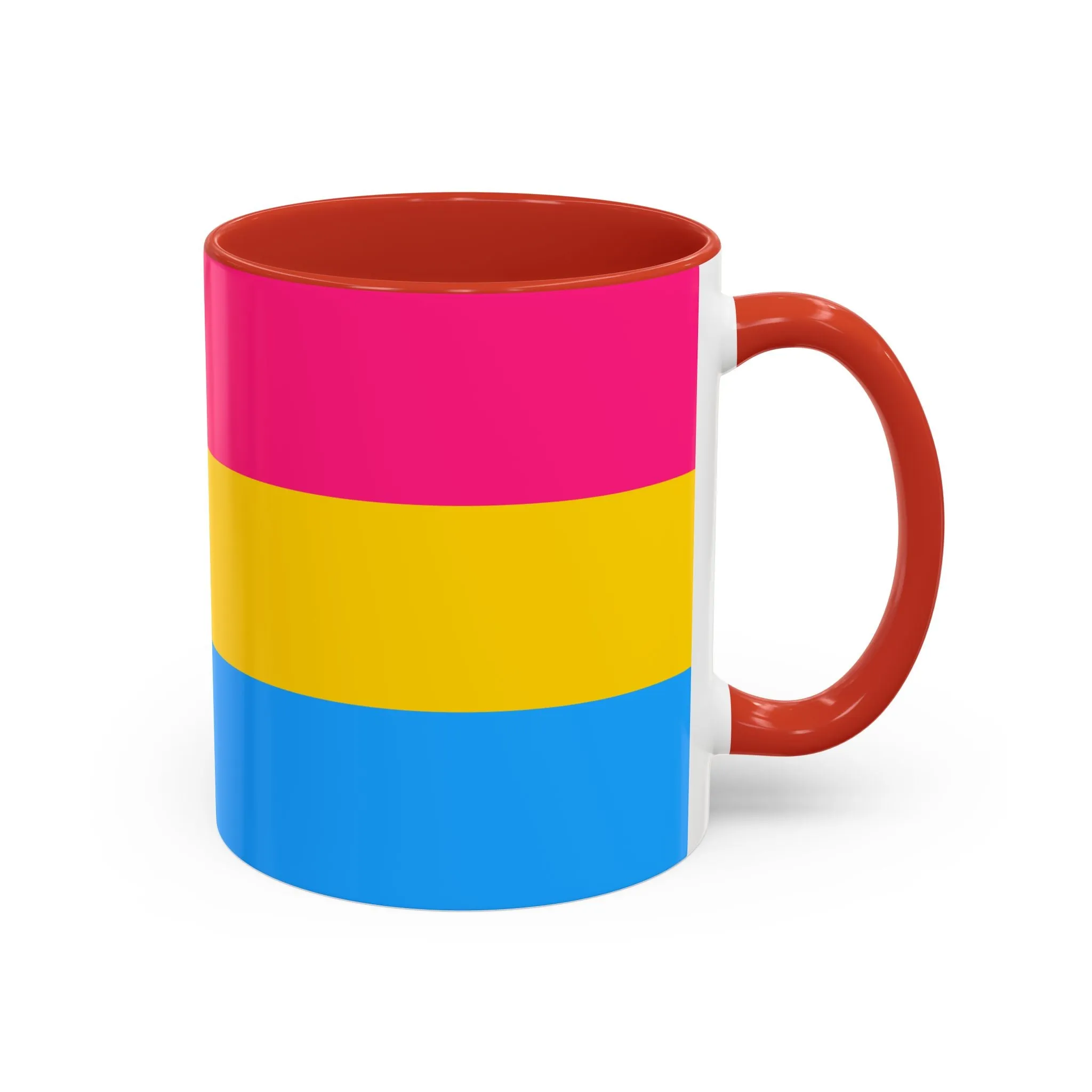 Pansexual Pride Colors Accent Coffee Mug - 11 & 15oz - Perfect for LGBTQ  Celebration