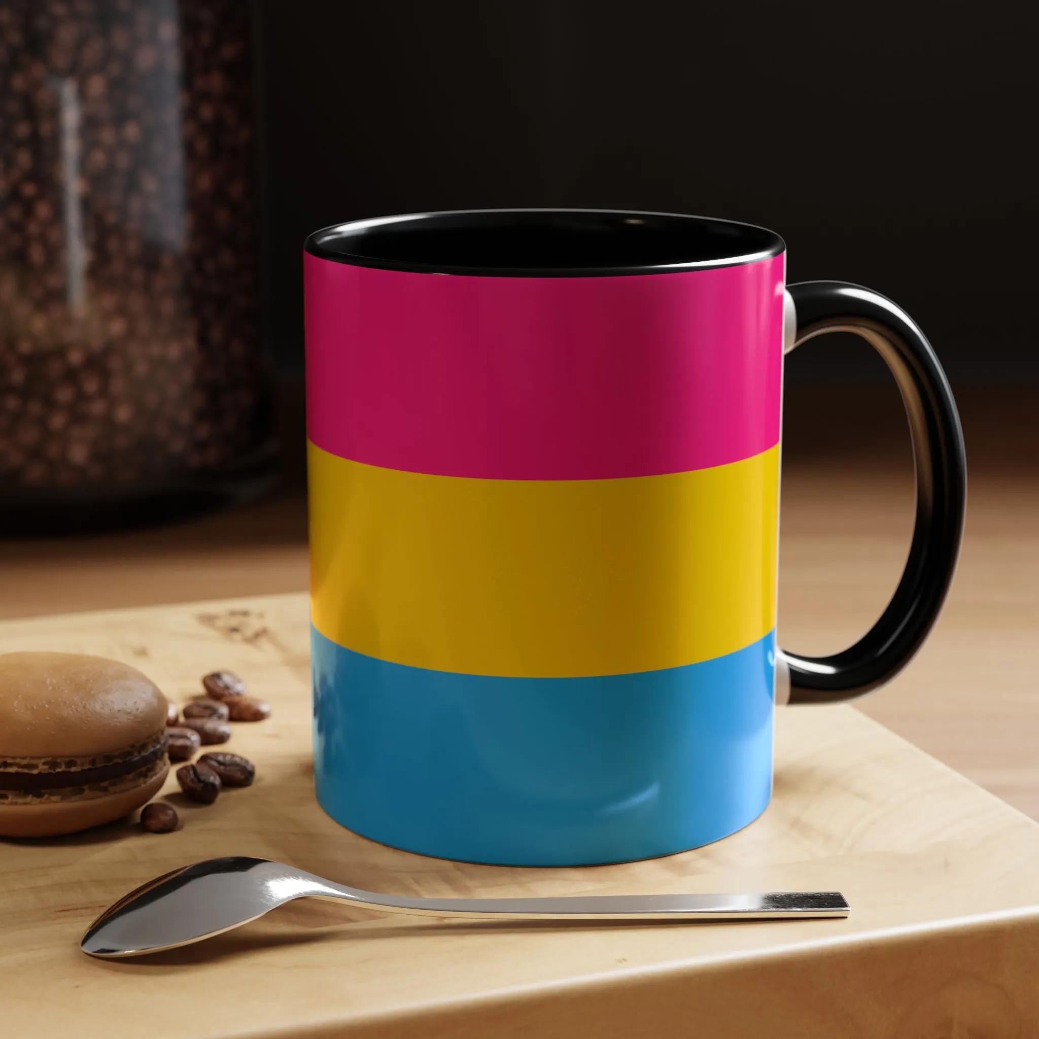 Pansexual Pride Colors Accent Coffee Mug - 11 & 15oz - Perfect for LGBTQ  Celebration