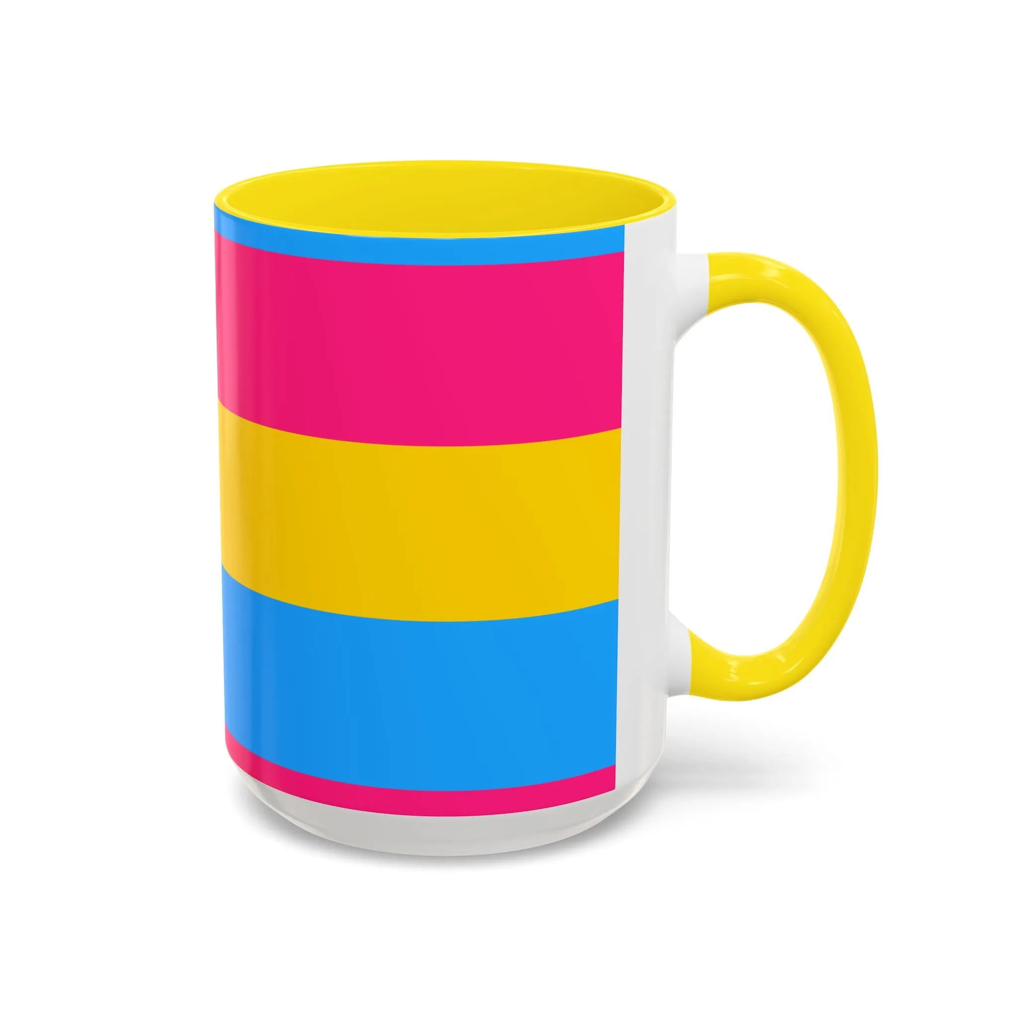 Pansexual Pride Colors Accent Coffee Mug - 11 & 15oz - Perfect for LGBTQ  Celebration