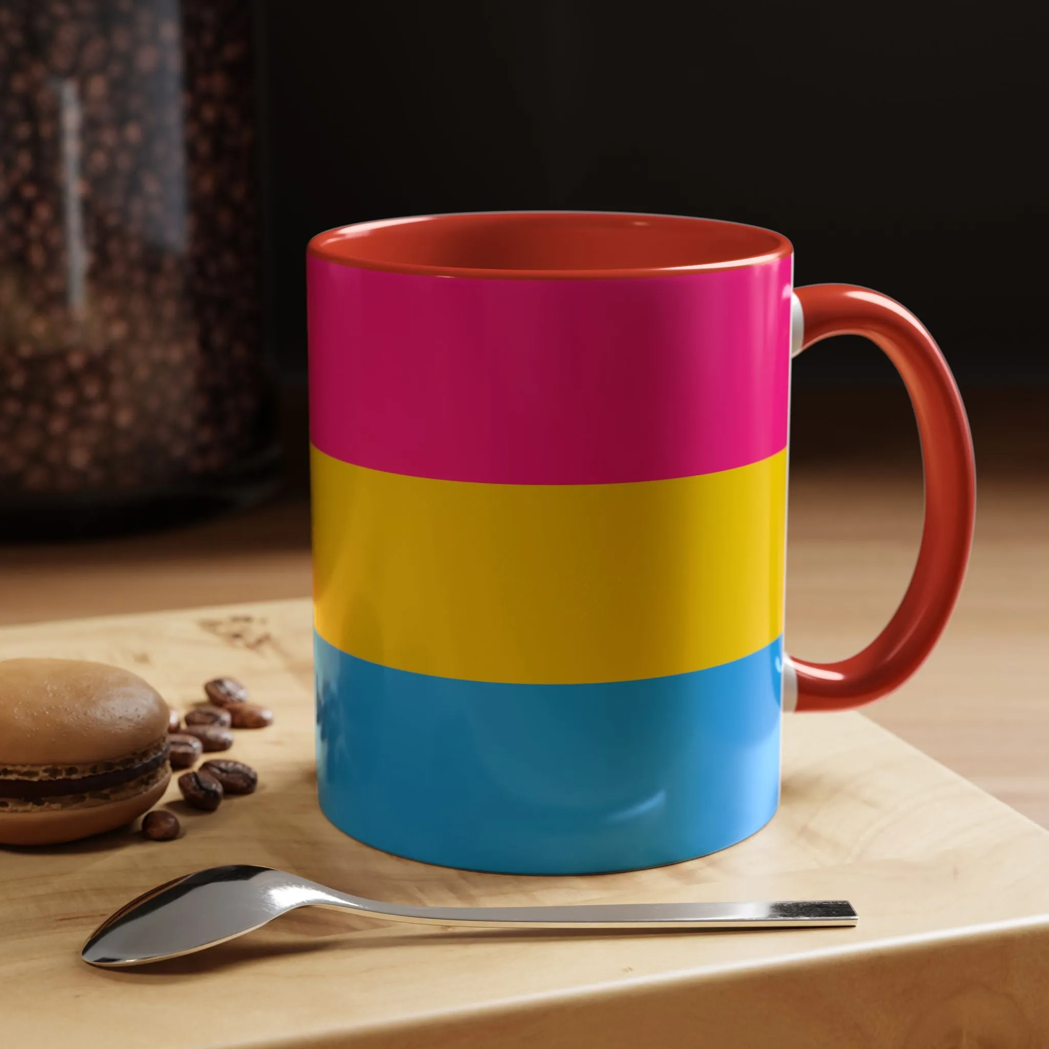 Pansexual Pride Colors Accent Coffee Mug - 11 & 15oz - Perfect for LGBTQ  Celebration