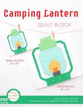 Pattern, Camping Lantern Quilt Block by Ellis & Higgs (digital download)