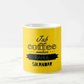 Personalised Tea Coffee Cups - Sikandar Yellow