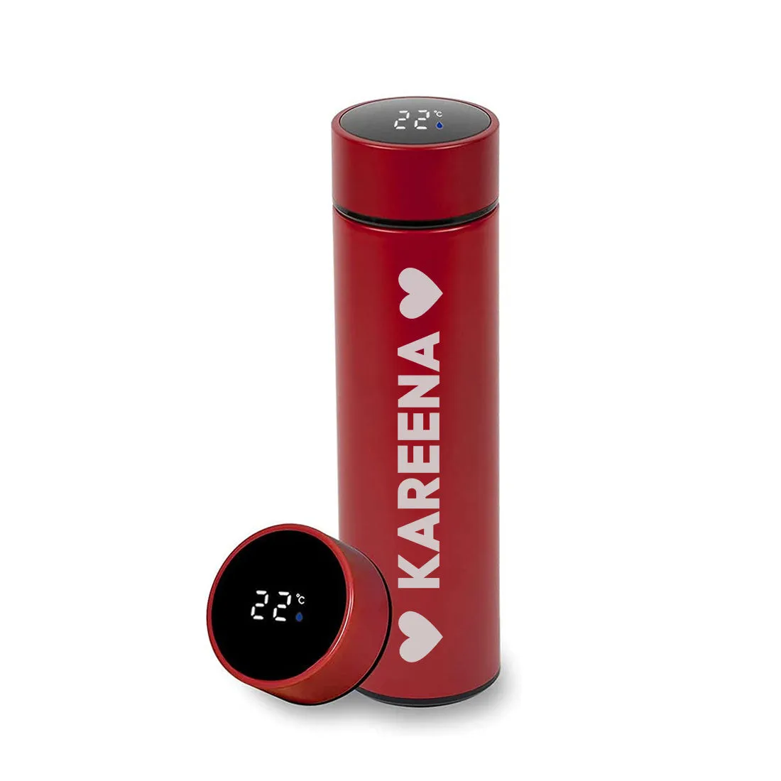 Personalised Thermos Bottle for Coffee Travel With Temperature Display- Heart