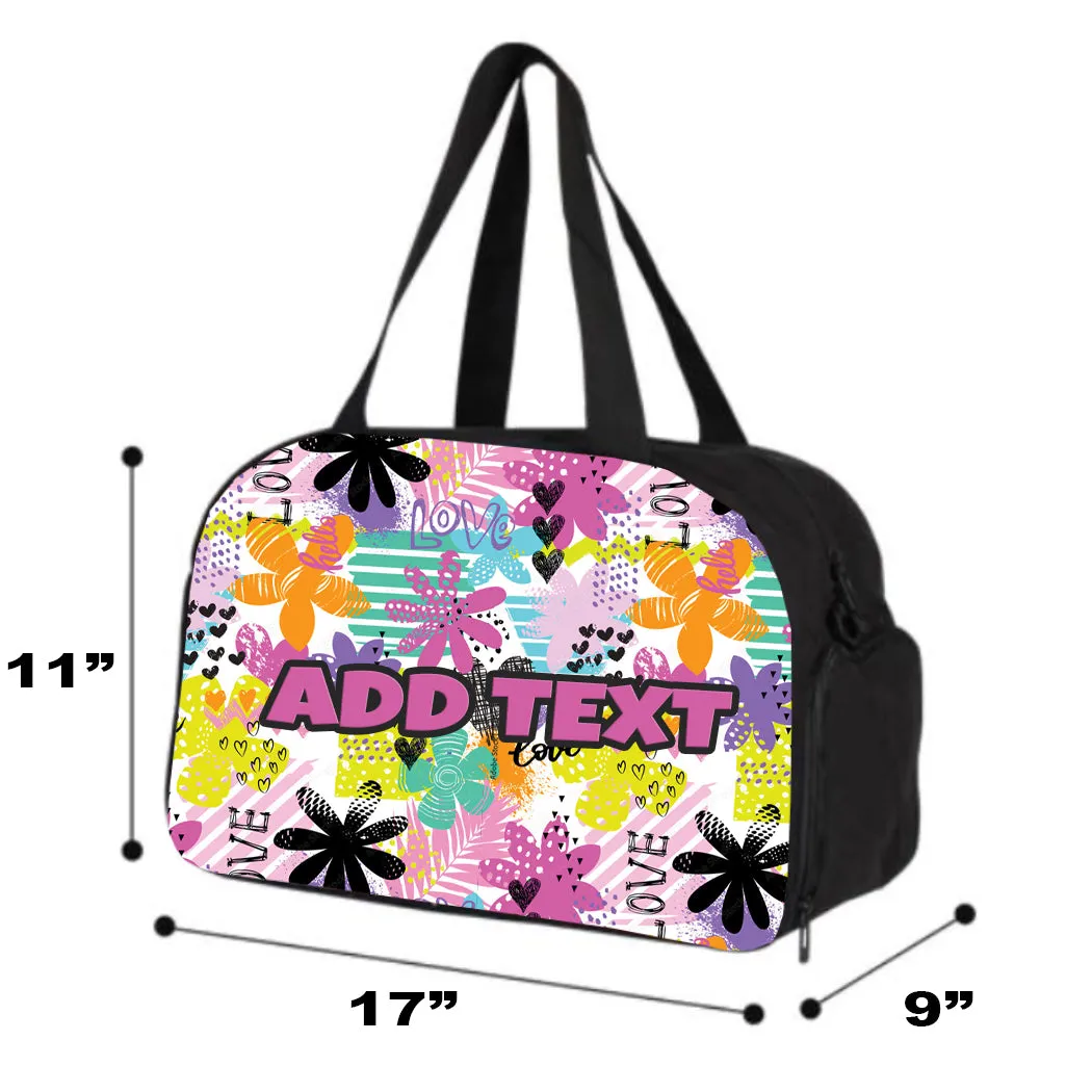 Personalized Backpacks, Lunch Bags, Duffel Bags, or Water Bottles with Full-Color - Flower Love