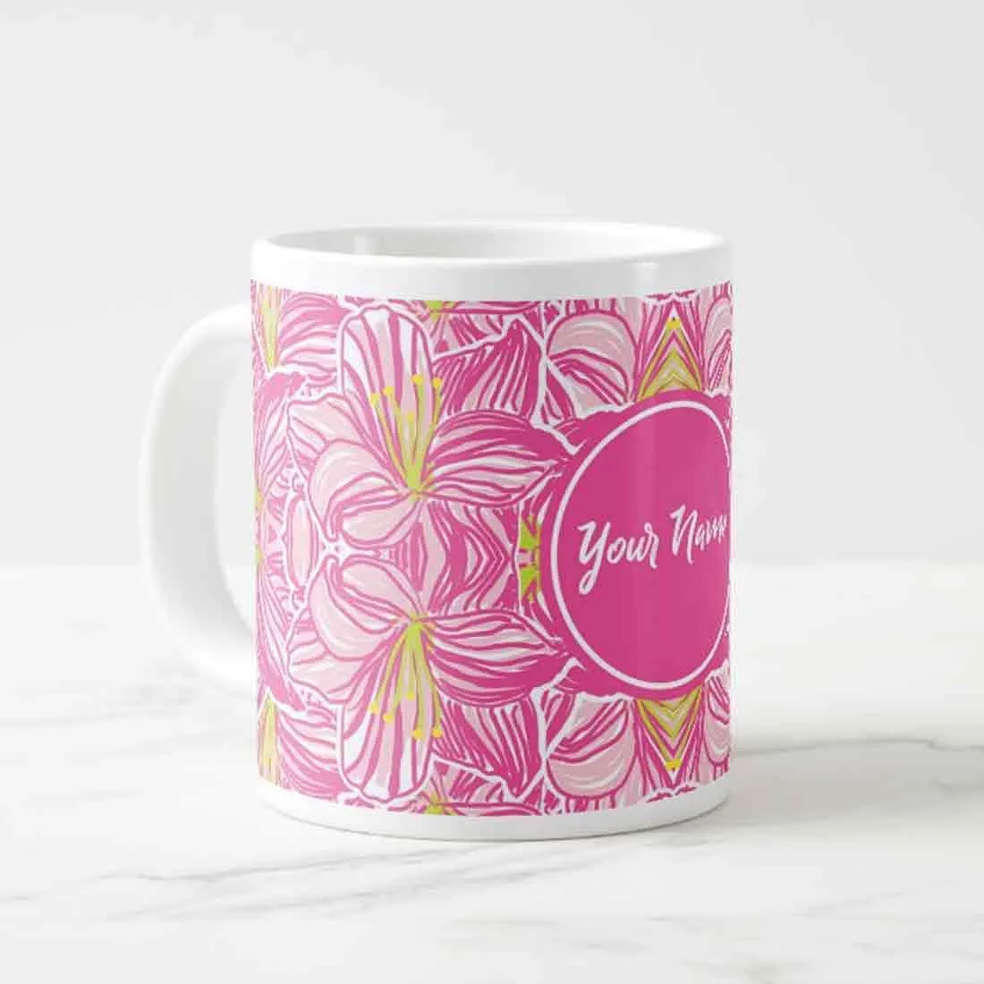 Personalized Coffee Mug Printing - Pink Floral