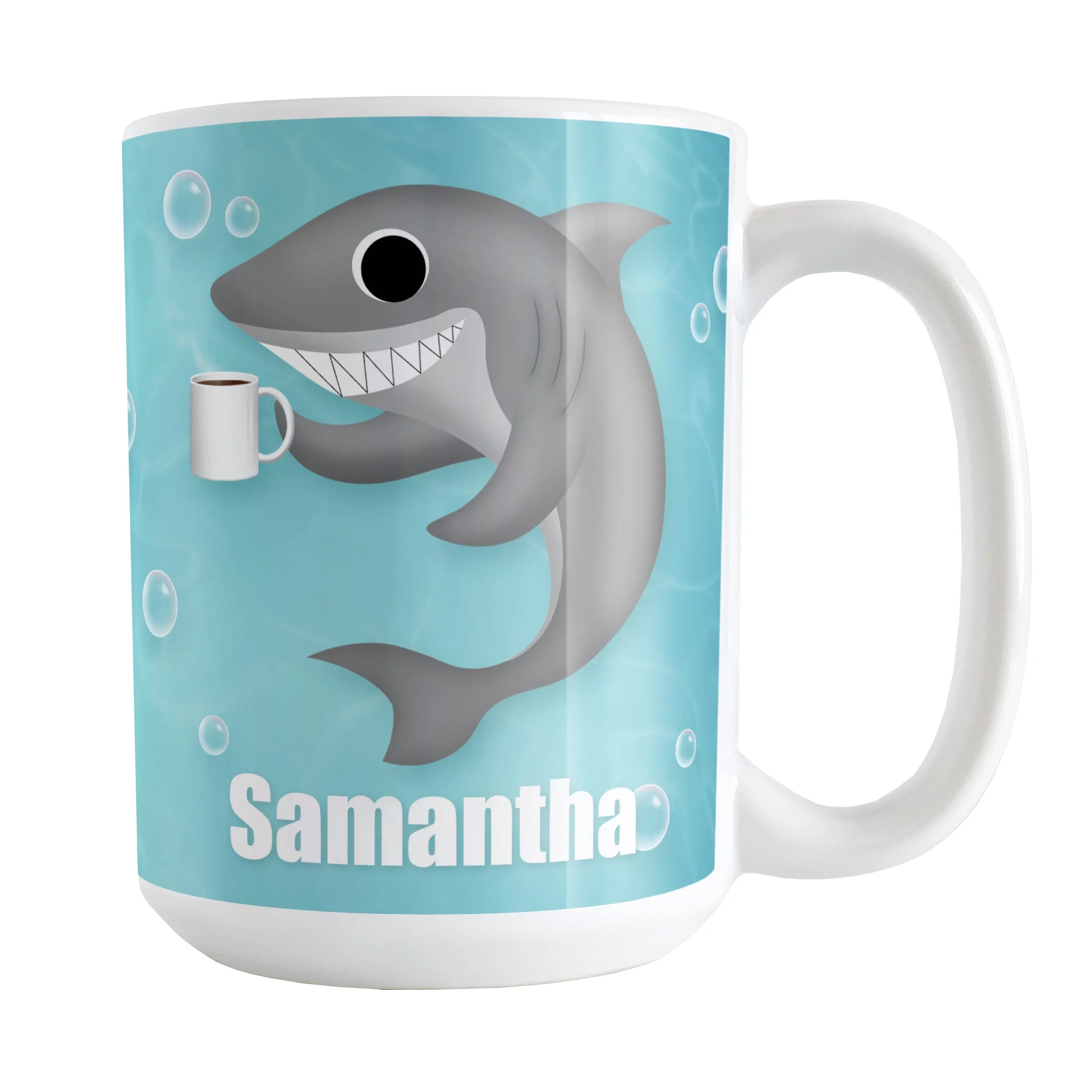 Personalized Cute Underwater Coffee Shark Mug