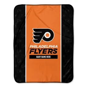 Personalized Philadelphia Flyers Icon Baby Pixel Fleece Blanket