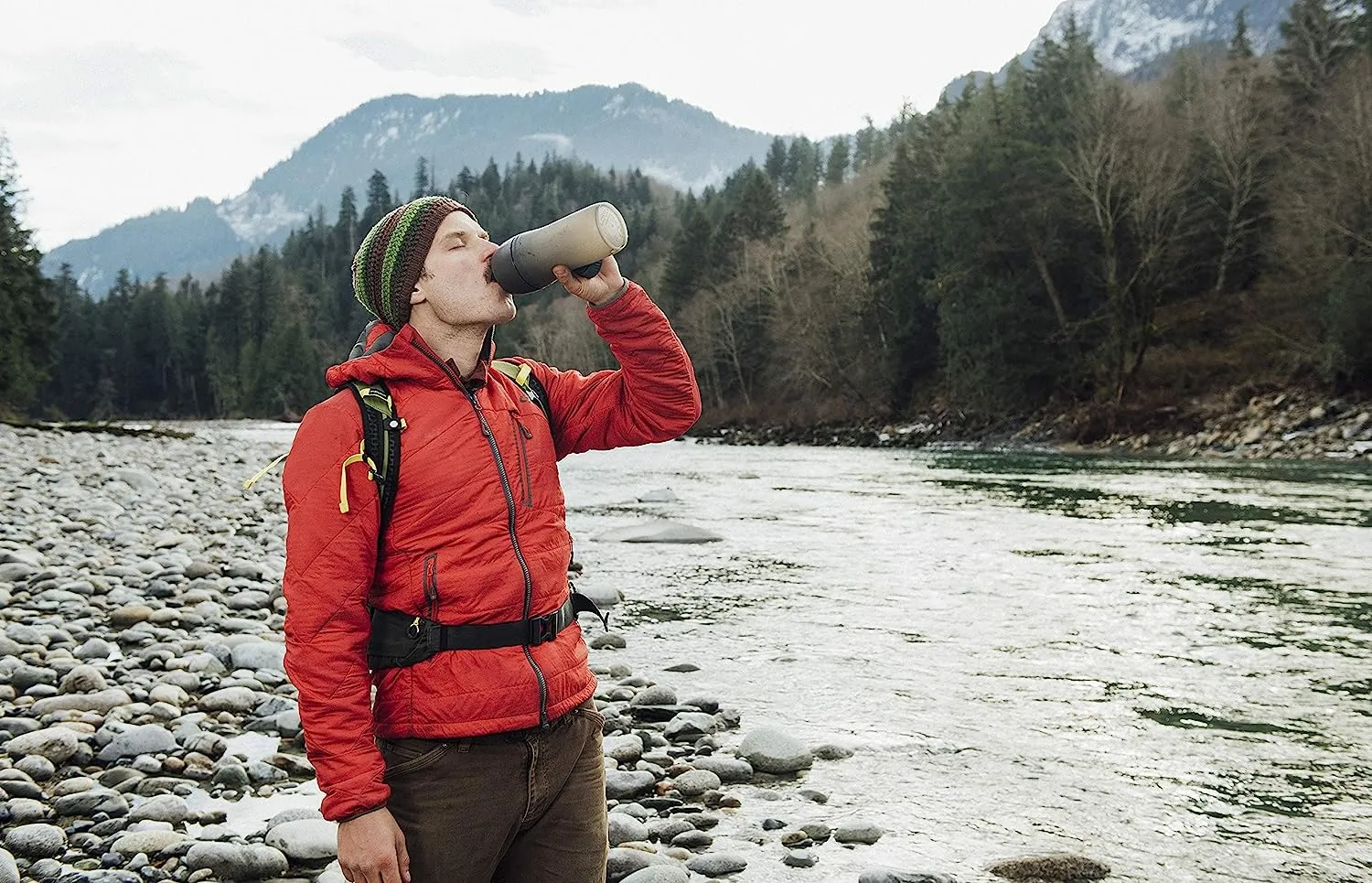 Platypus Meta Water Bottle Plus with Microfilter 1-Liter Bluebird Day