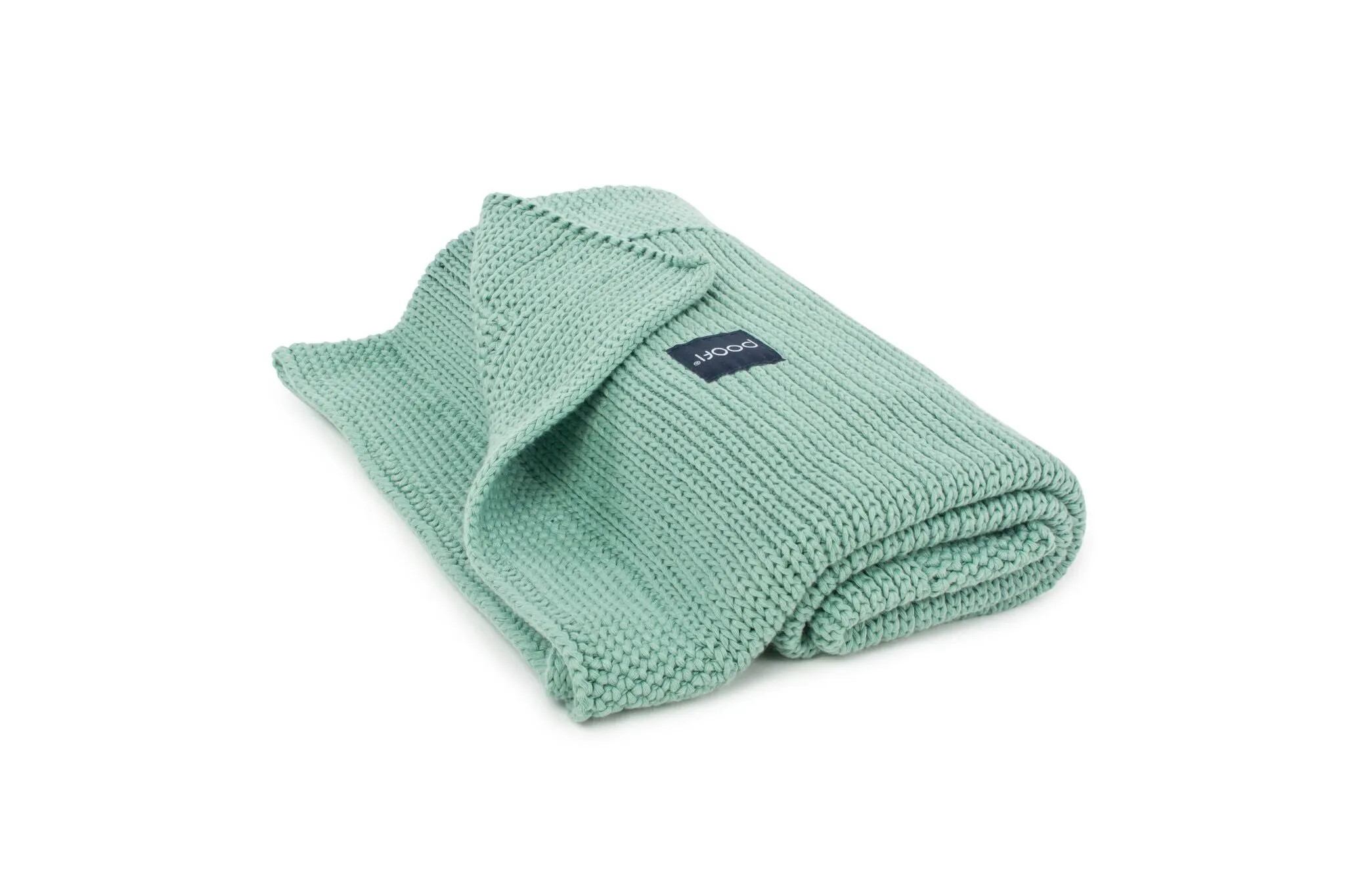 Poofi Organic Knitted Honeycomb Blanket (Peppermint)