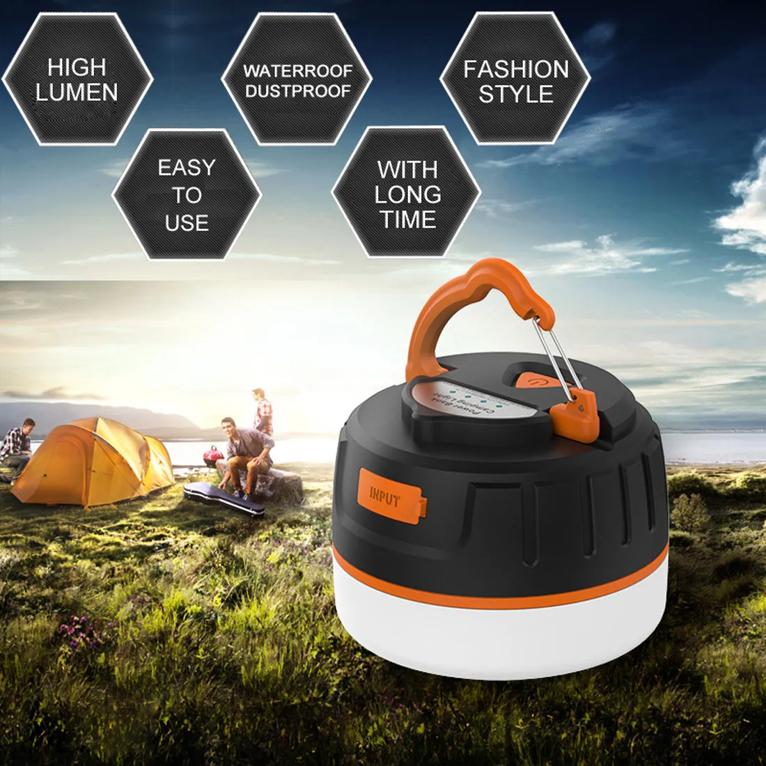 Portable Camping Lantern, Mini Rechargeable Tent Light,Emergency Light