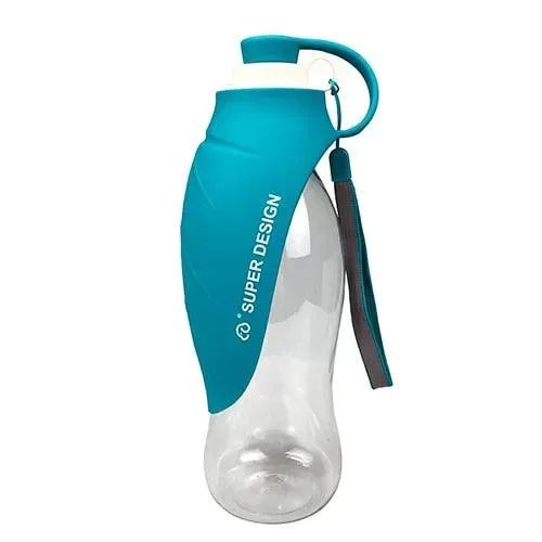 Portable Pet Dog Water Bottle 580ml Silicone Leaf Travel Bowl