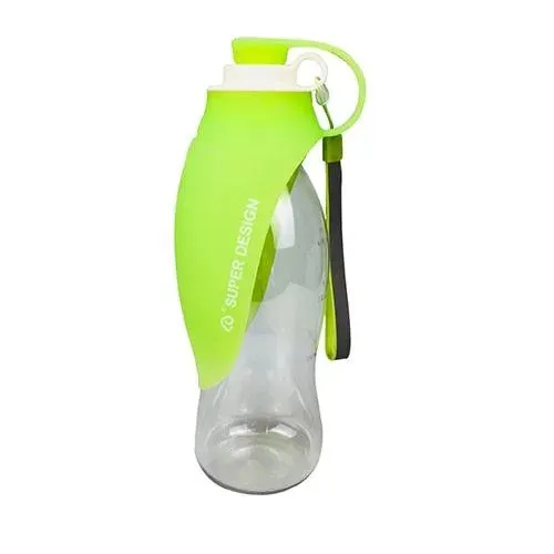 Portable Pet Dog Water Bottle 580ml Silicone Leaf Travel Bowl