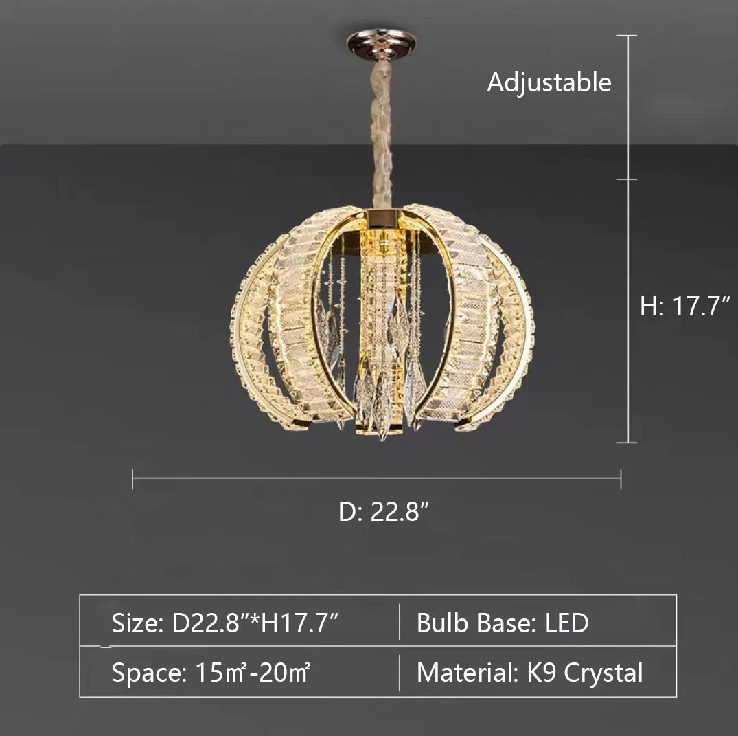 Post-modern Art Light Luxury K9 Crystal Pendant Chandelier for Living/Dining Room/Foyer/Hallway