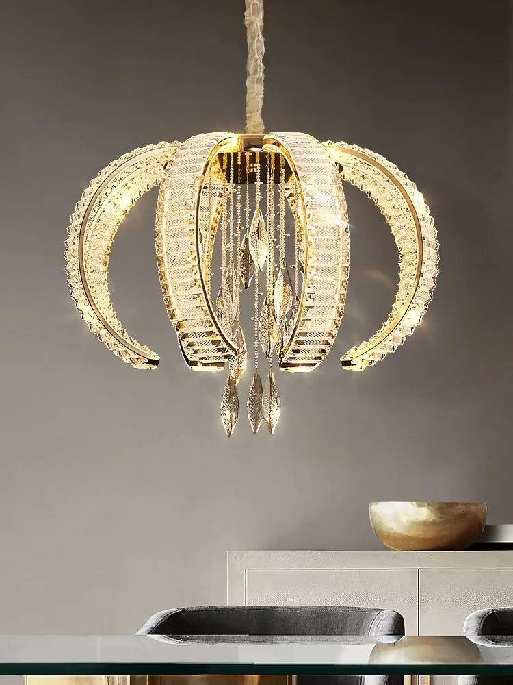 Post-modern Art Light Luxury K9 Crystal Pendant Chandelier for Living/Dining Room/Foyer/Hallway