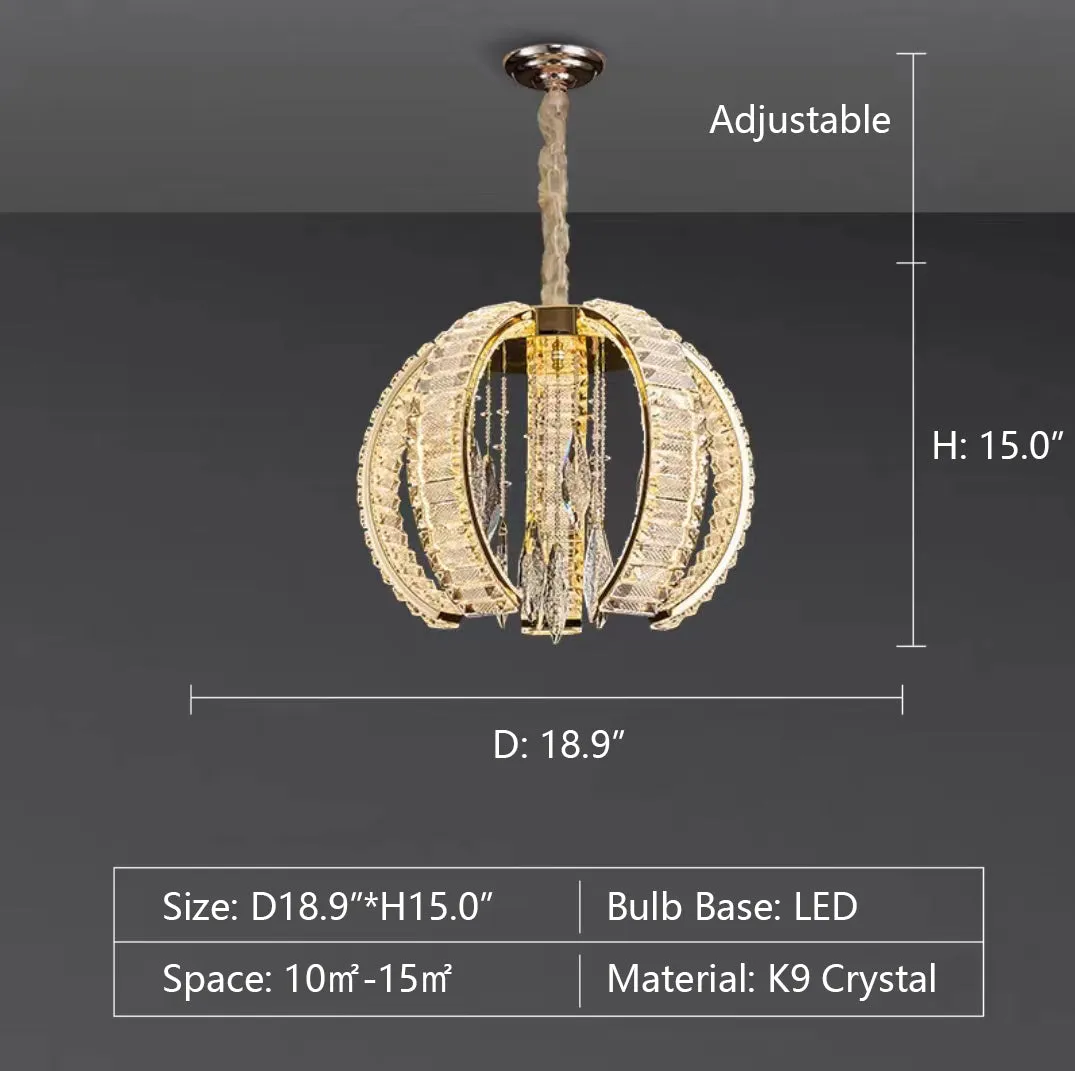 Post-modern Art Light Luxury K9 Crystal Pendant Chandelier for Living/Dining Room/Foyer/Hallway