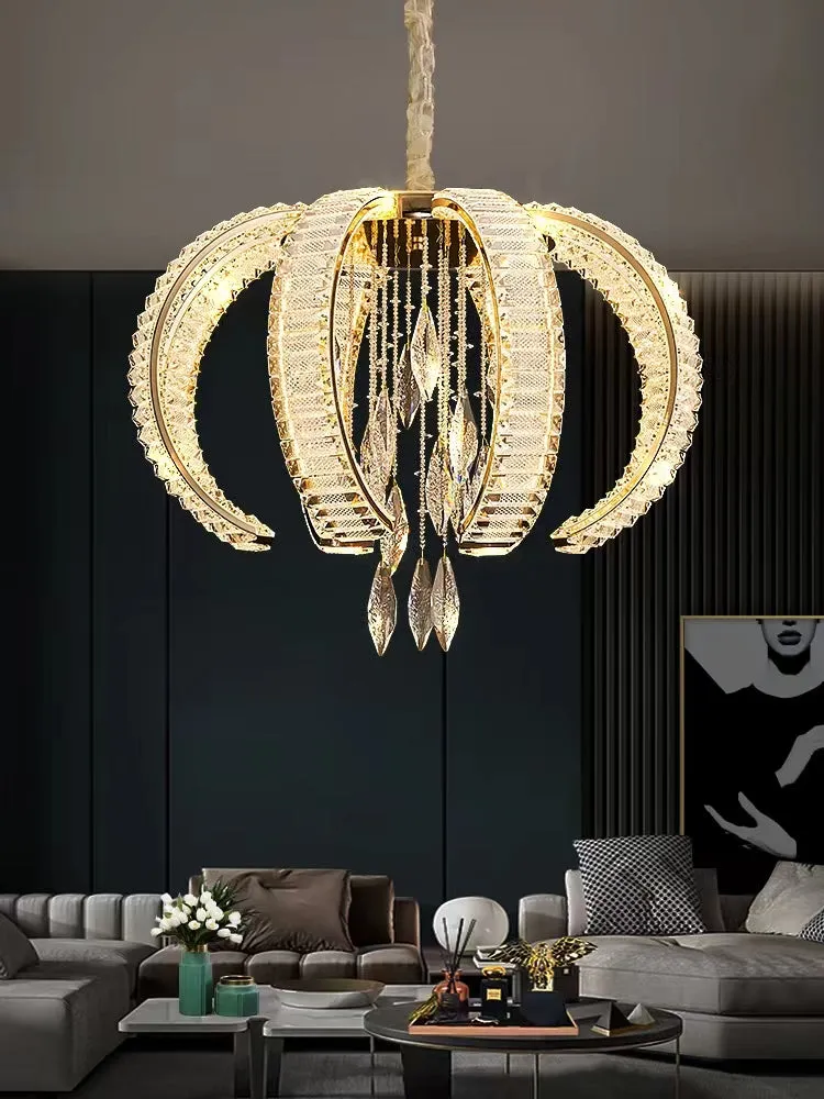 Post-modern Art Light Luxury K9 Crystal Pendant Chandelier for Living/Dining Room/Foyer/Hallway