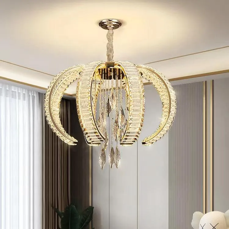 Post-modern Art Light Luxury K9 Crystal Pendant Chandelier for Living/Dining Room/Foyer/Hallway