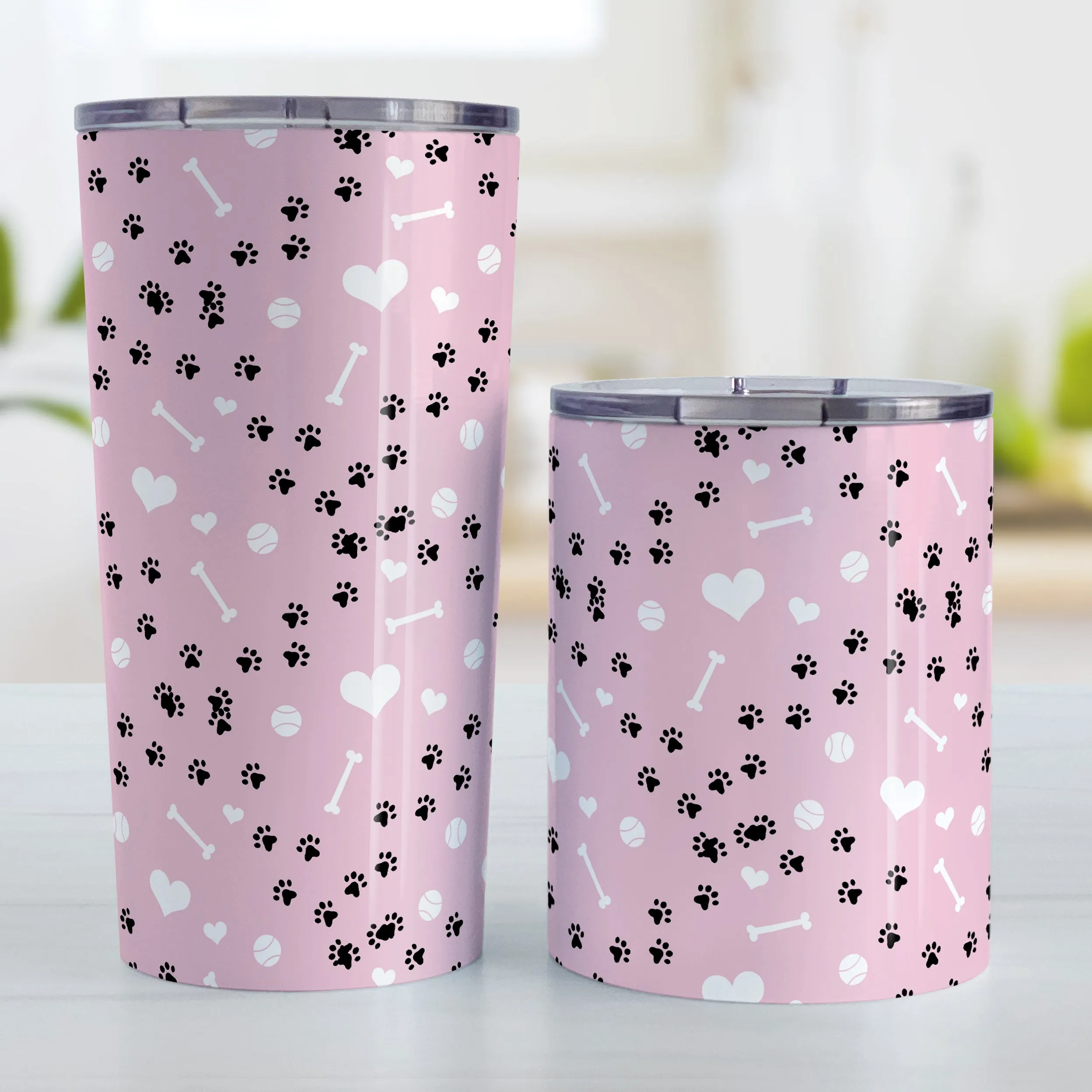 Puppy Run Pink Dog Tumbler Cup