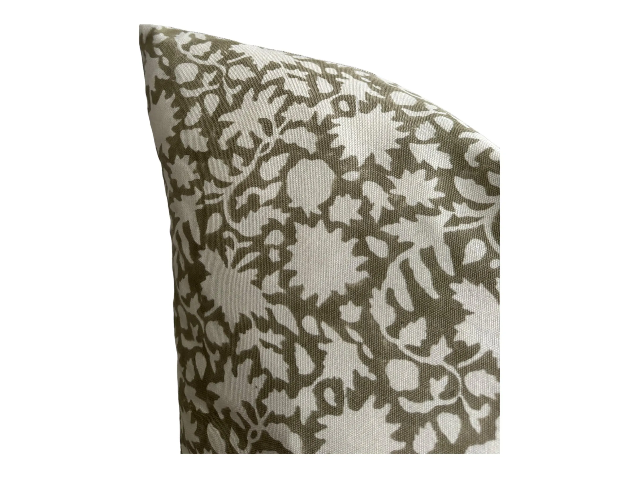 READY TO SHIP Designer Mili Block Floral Pillow Cover in Celery