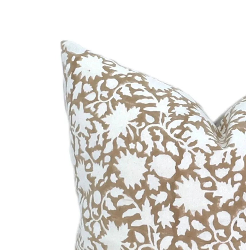 READY TO SHIP Designer Mili Block Floral Pillow Cover