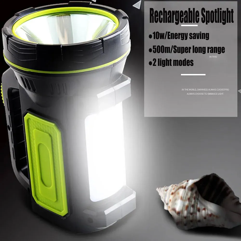 Rechargeable Flashlight Handheld LED Spotlight Torch Waterproof Long Life Energe Saving Flashlight for Emergency Hiking Camping