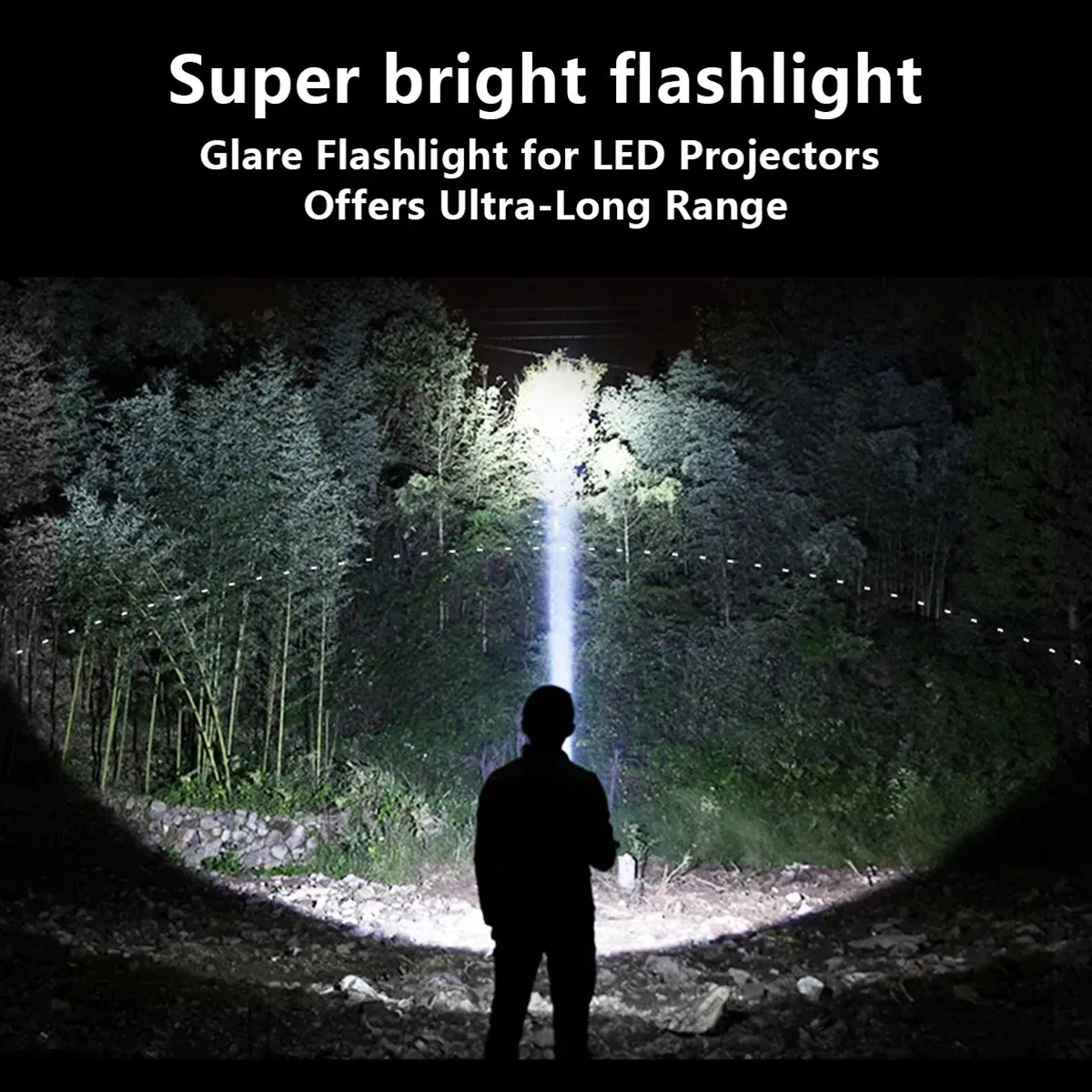 Rechargeable Flashlight Handheld LED Spotlight Torch Waterproof Long Life Energe Saving Flashlight for Emergency Hiking Camping