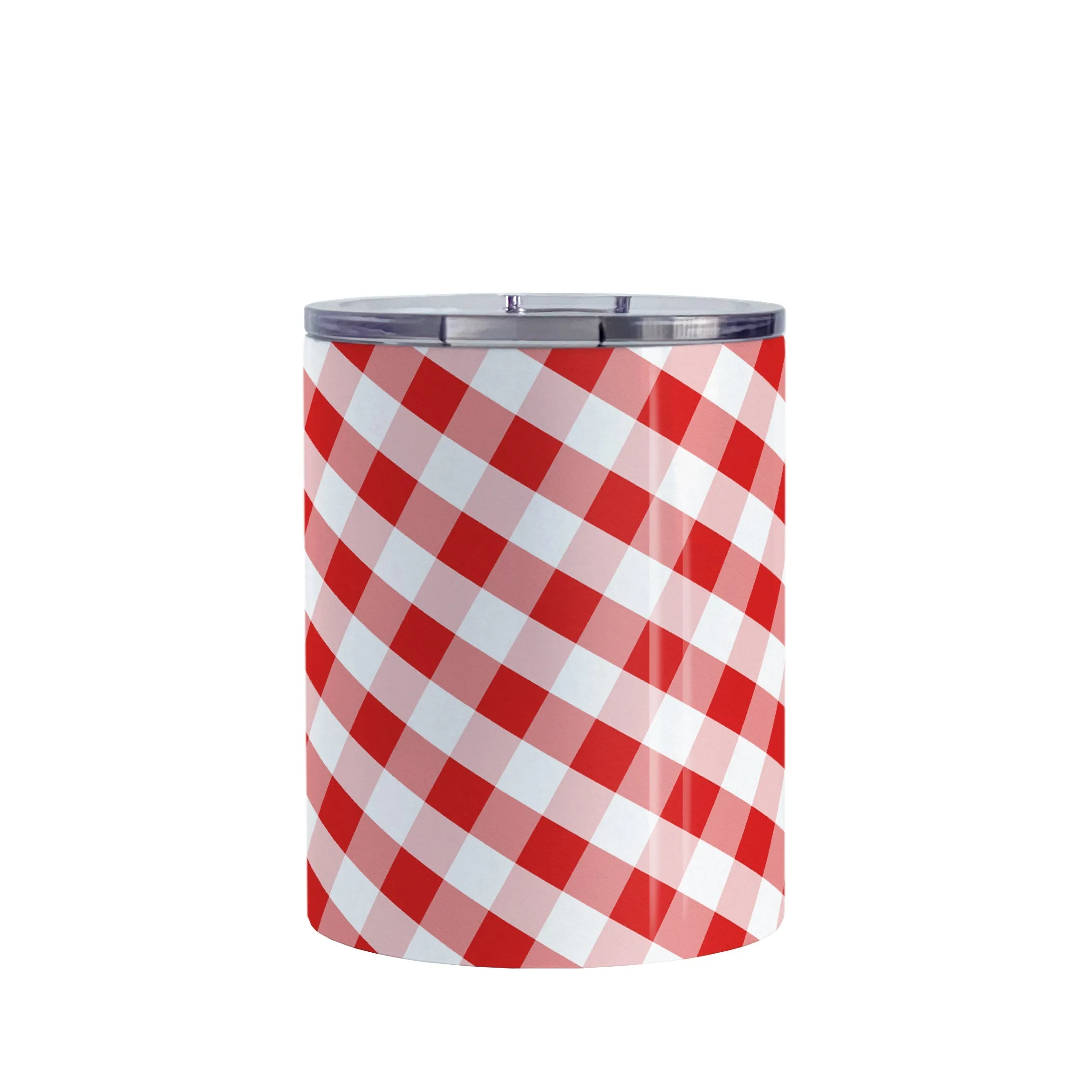 Red Gingham Tumbler Cup