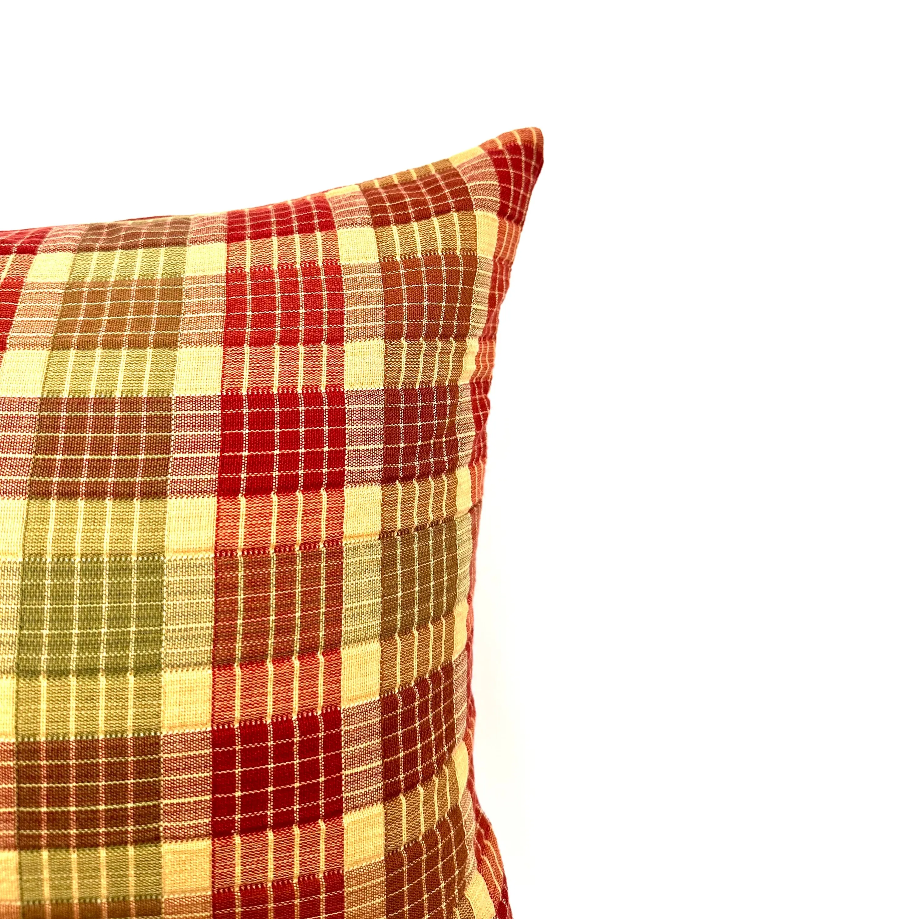 Red Traditional Plaid Lumbar Pillow Cover 13x22