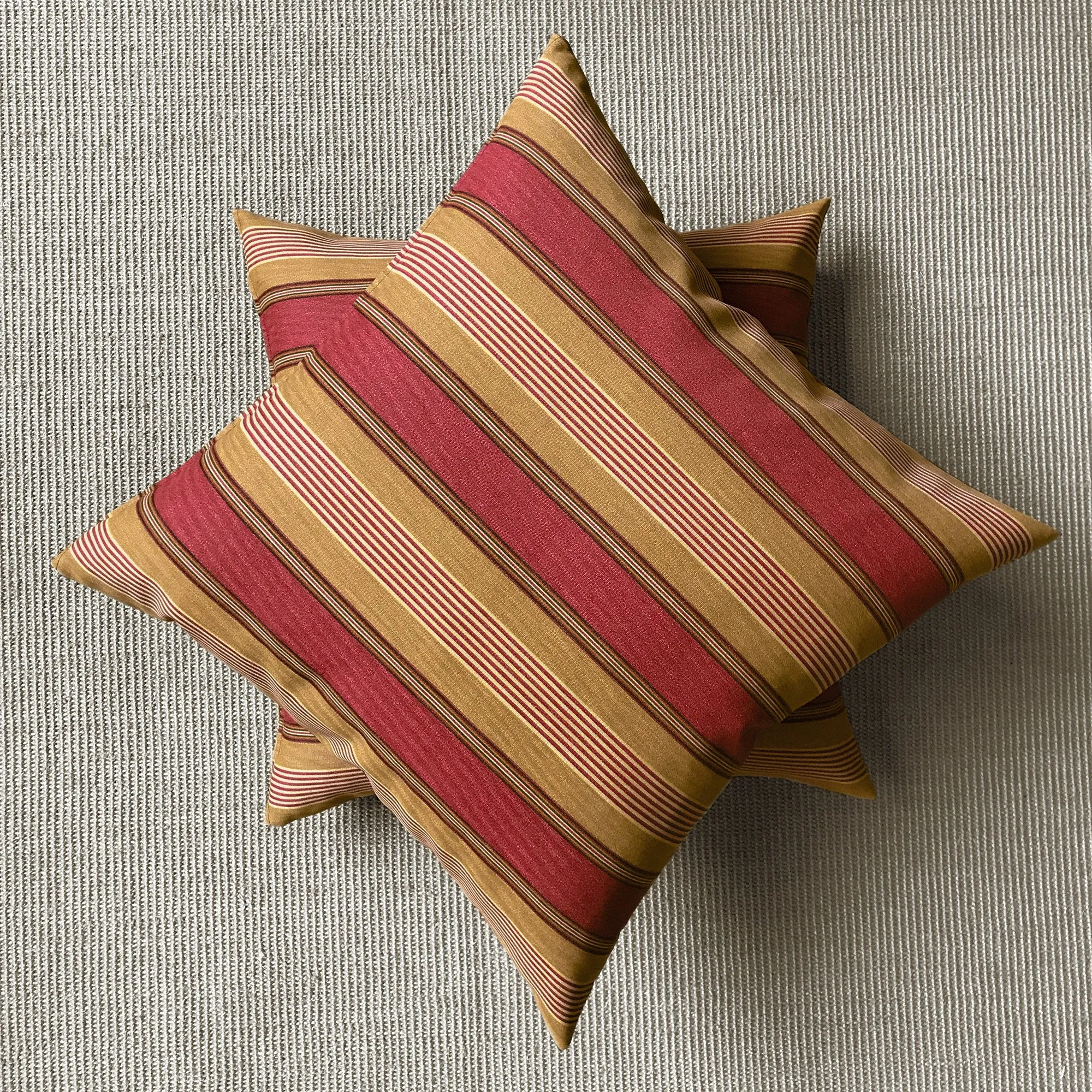 Red Traditional Striped Throw Pillow Cover 24x24