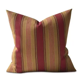 Red Traditional Striped Throw Pillow Cover 24x24