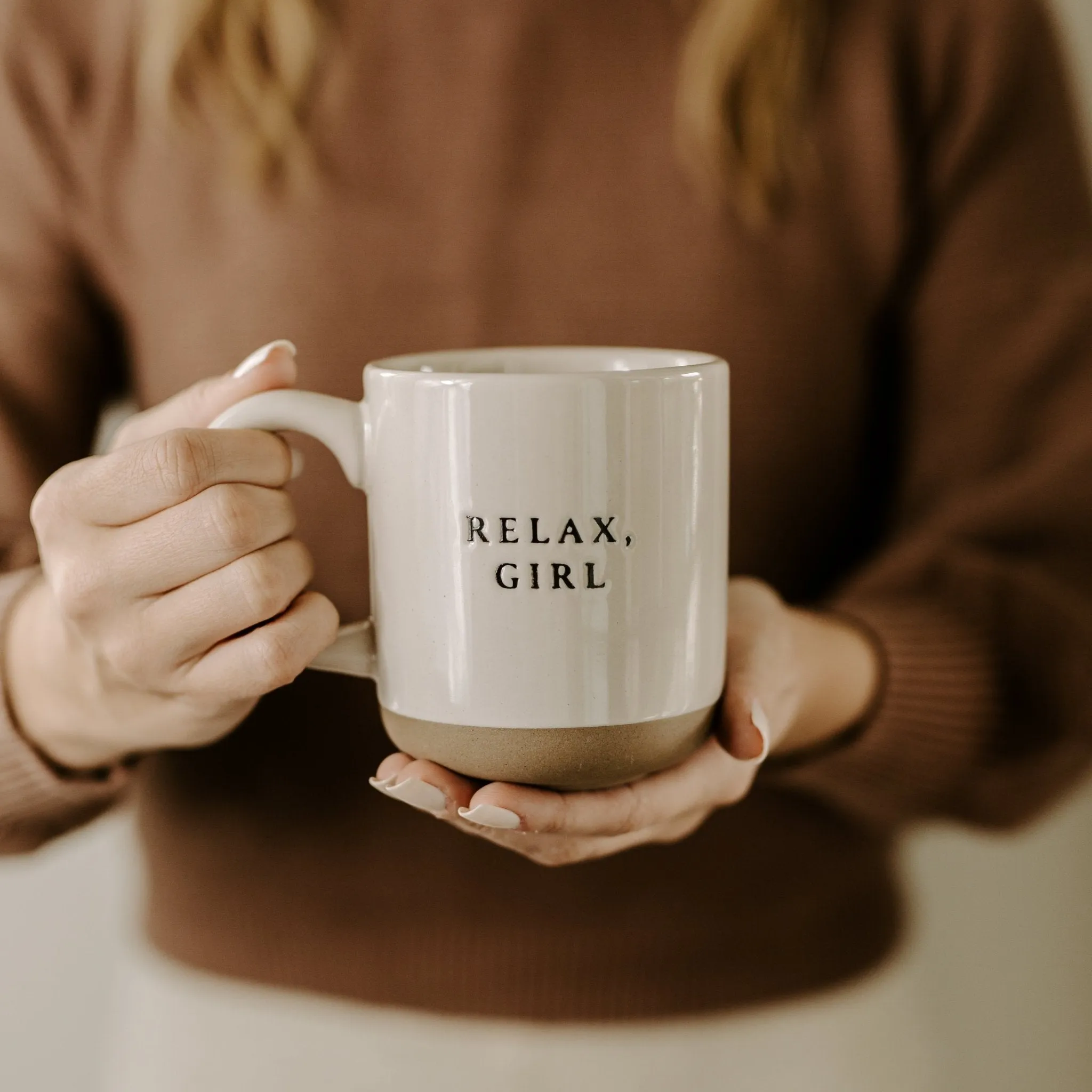 Relax, Girl 14oz. Stoneware Coffee Mug