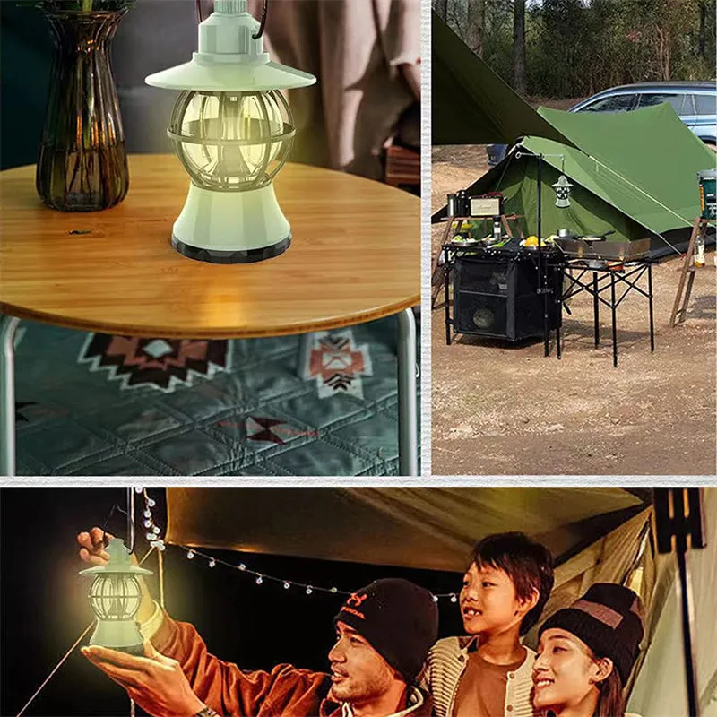 Retro Camping Lantern Portable Multi-function Waterproof Outdoor Lighting Lamp