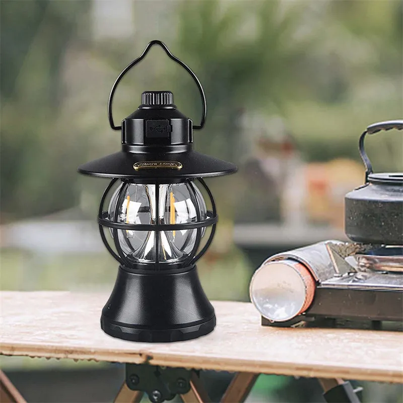 Retro Camping Lantern Portable Multi-function Waterproof Outdoor Lighting Lamp