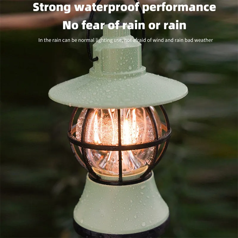 Retro Camping Lantern Portable Multi-function Waterproof Outdoor Lighting Lamp