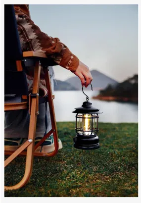 Retro-Chic Portable Camping Lantern – Type-C Fast Charging Outdoor Tent Light, Perfect for Cozy Campsites and Stylish Adventures