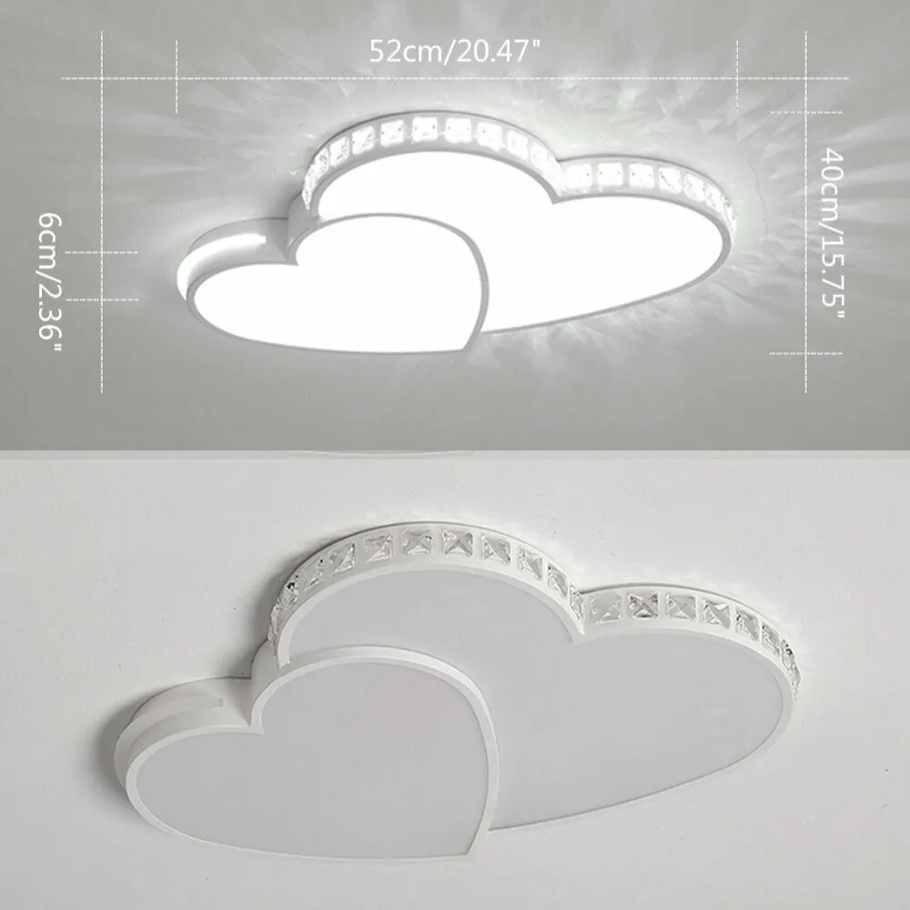 Romantic Double Heart Shaped Ceiling LED Light Fixture