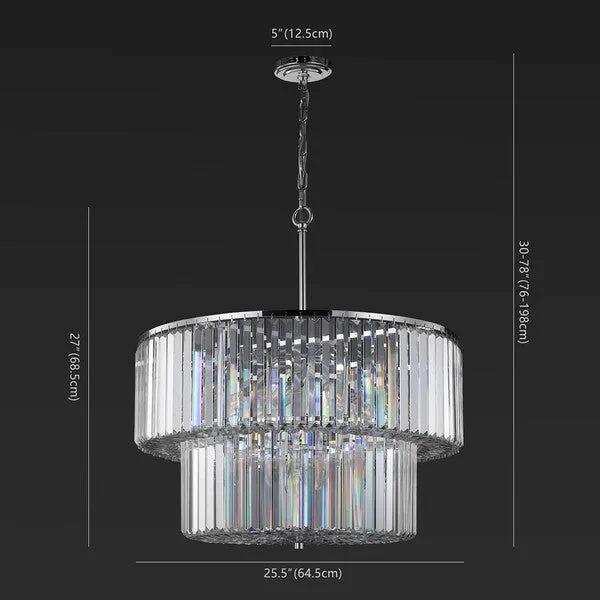 Safavieh Couture Viviann Crystal 2 Tier Chandelier, CTL1054