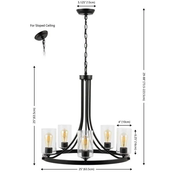 Safavieh Emersyn 5Lt 25 Inch Chandelier, CHA4043