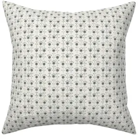 Sage   Cream Calico Block Printed Linen Pillow Cover: Available in 10 Sizes