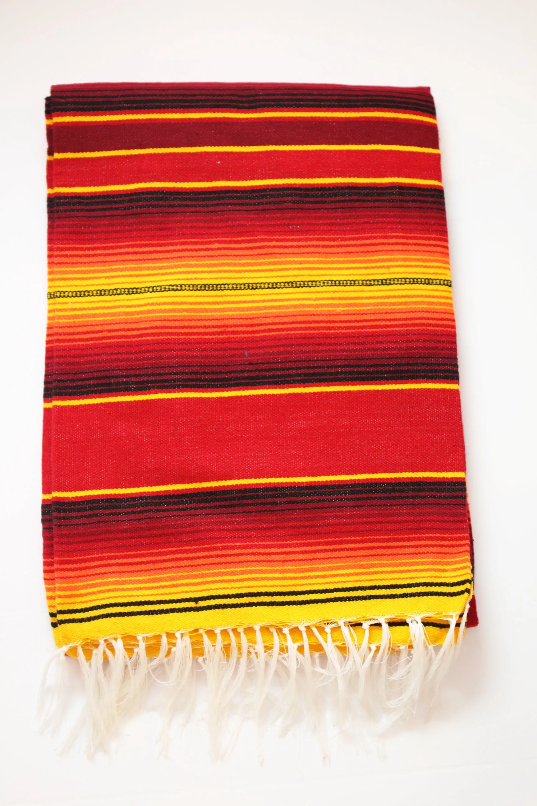 Saltillo Serape Blanket - Red & Yellow Two Tone