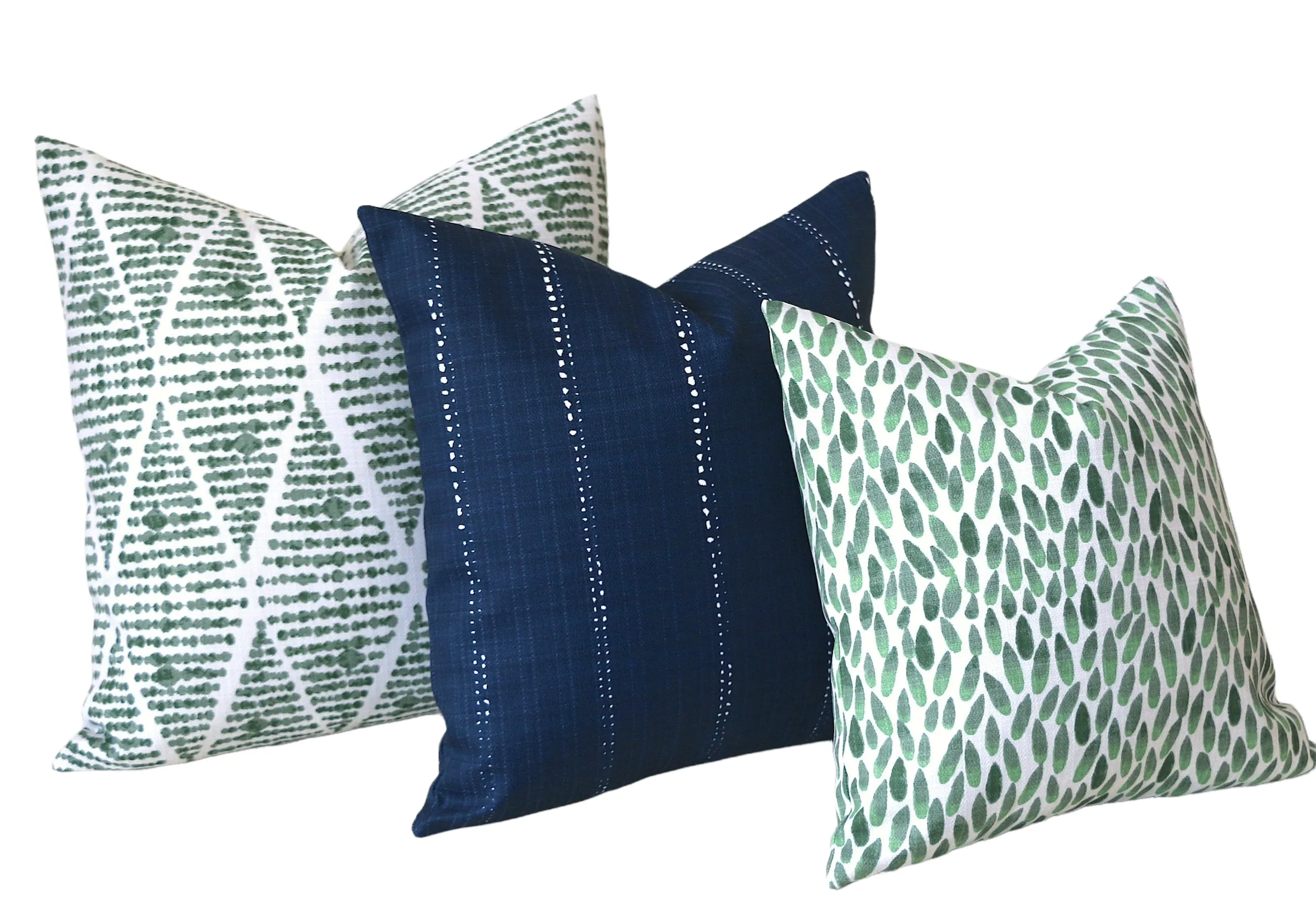 Santa Cruz Collection: Blue and Green Outdoor Pillow Covers / Outdoor Floral Pillow cover / Green Patio Pillow / Banana Leaf Pillow Cover