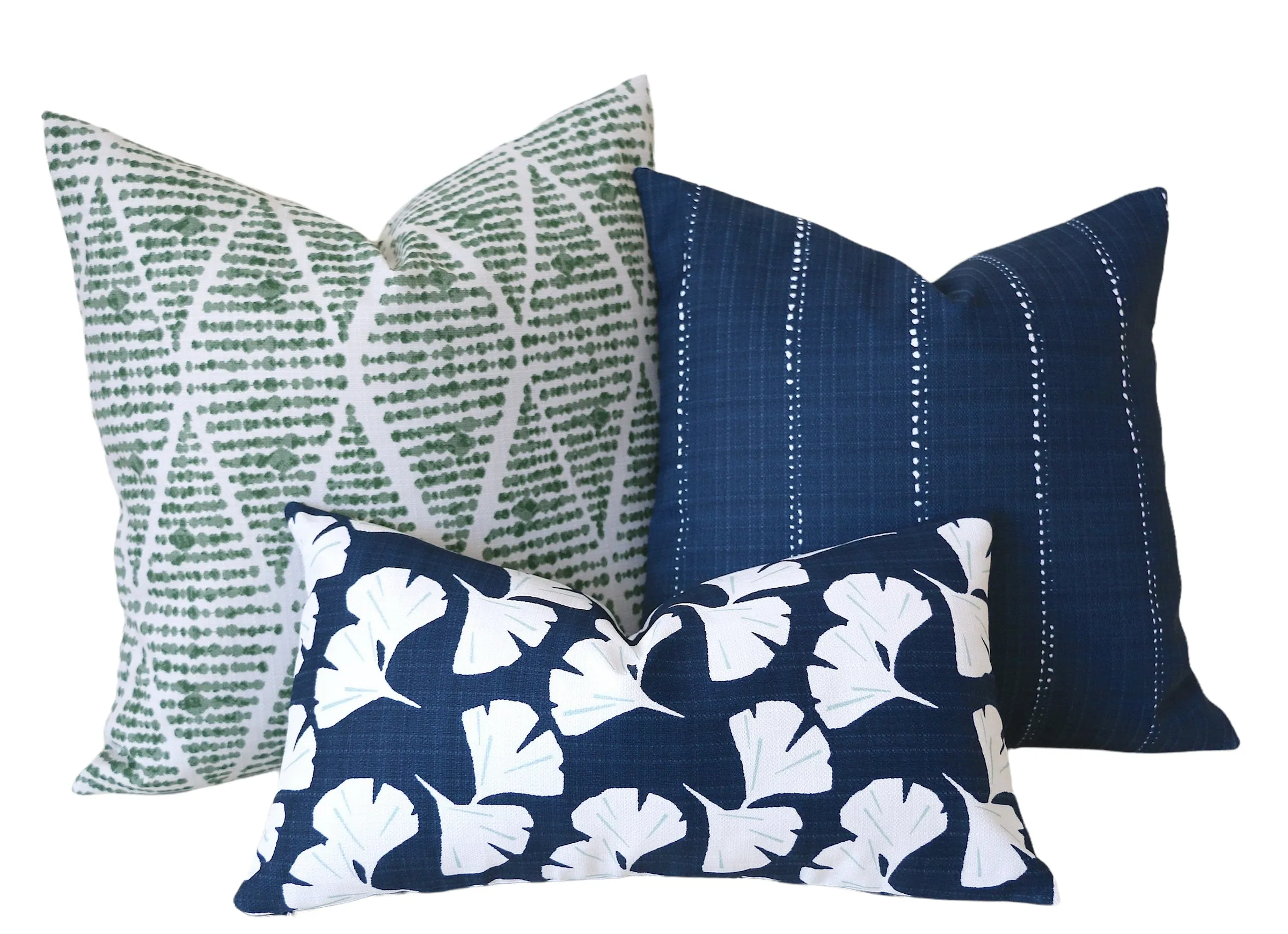 Santa Cruz Collection: Blue and Green Outdoor Pillow Covers / Outdoor Floral Pillow cover / Green Patio Pillow / Banana Leaf Pillow Cover