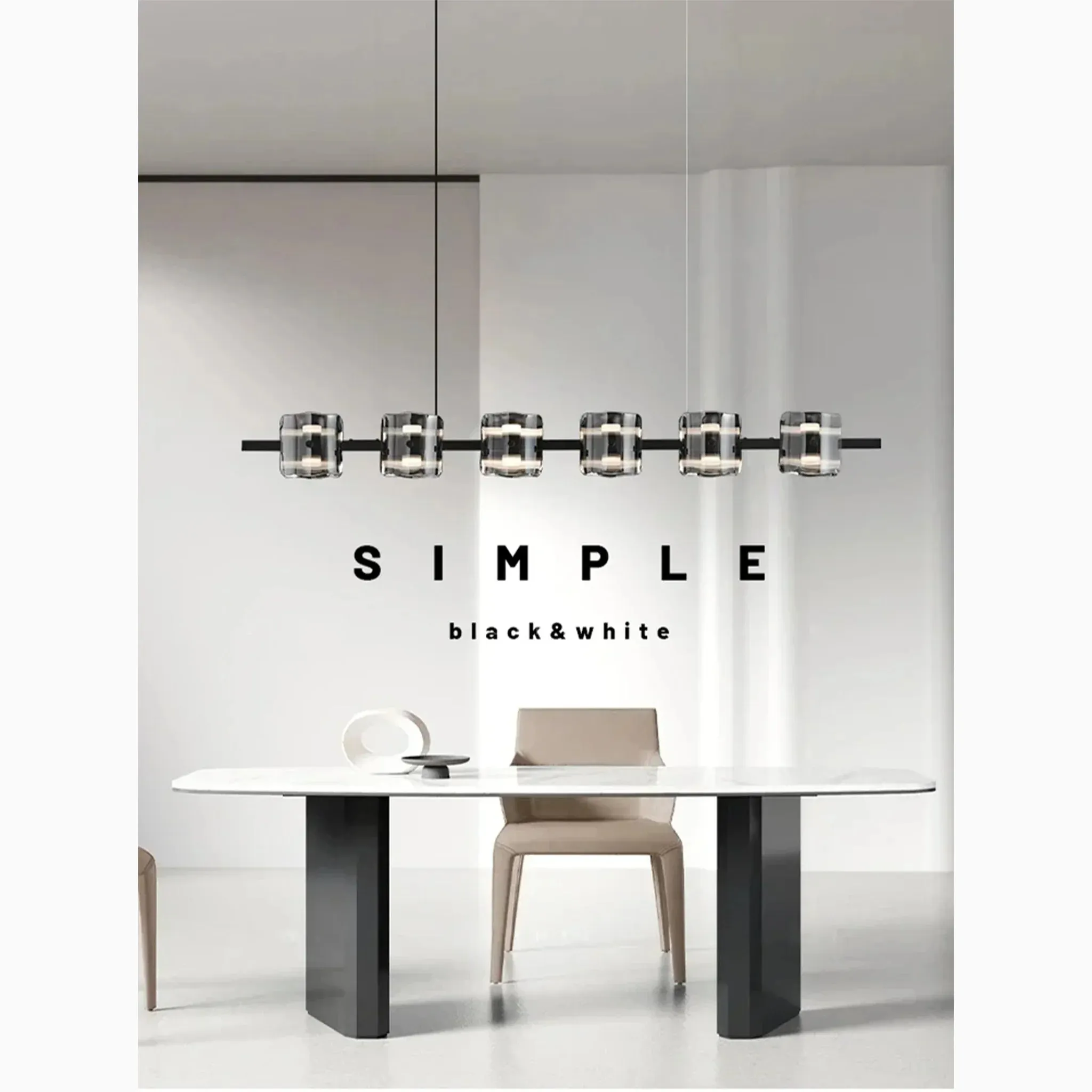 Schönenwerd | Stylish Creative Rectangle Glass Chandelier