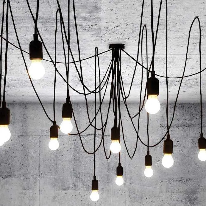 Seletti Maman chandelier with 14 LED bulbs for interiors