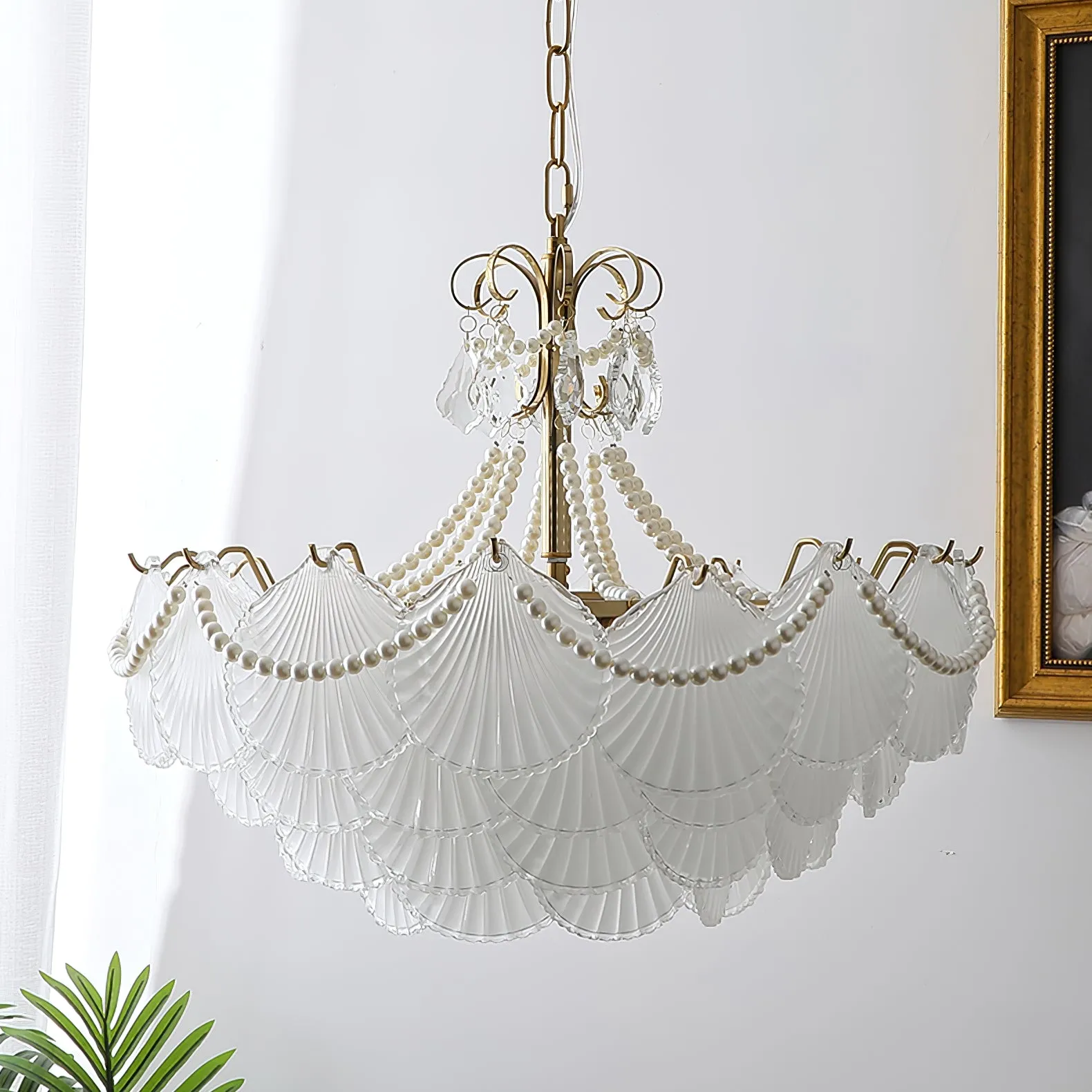 Shell Shade Crystal Chandelier